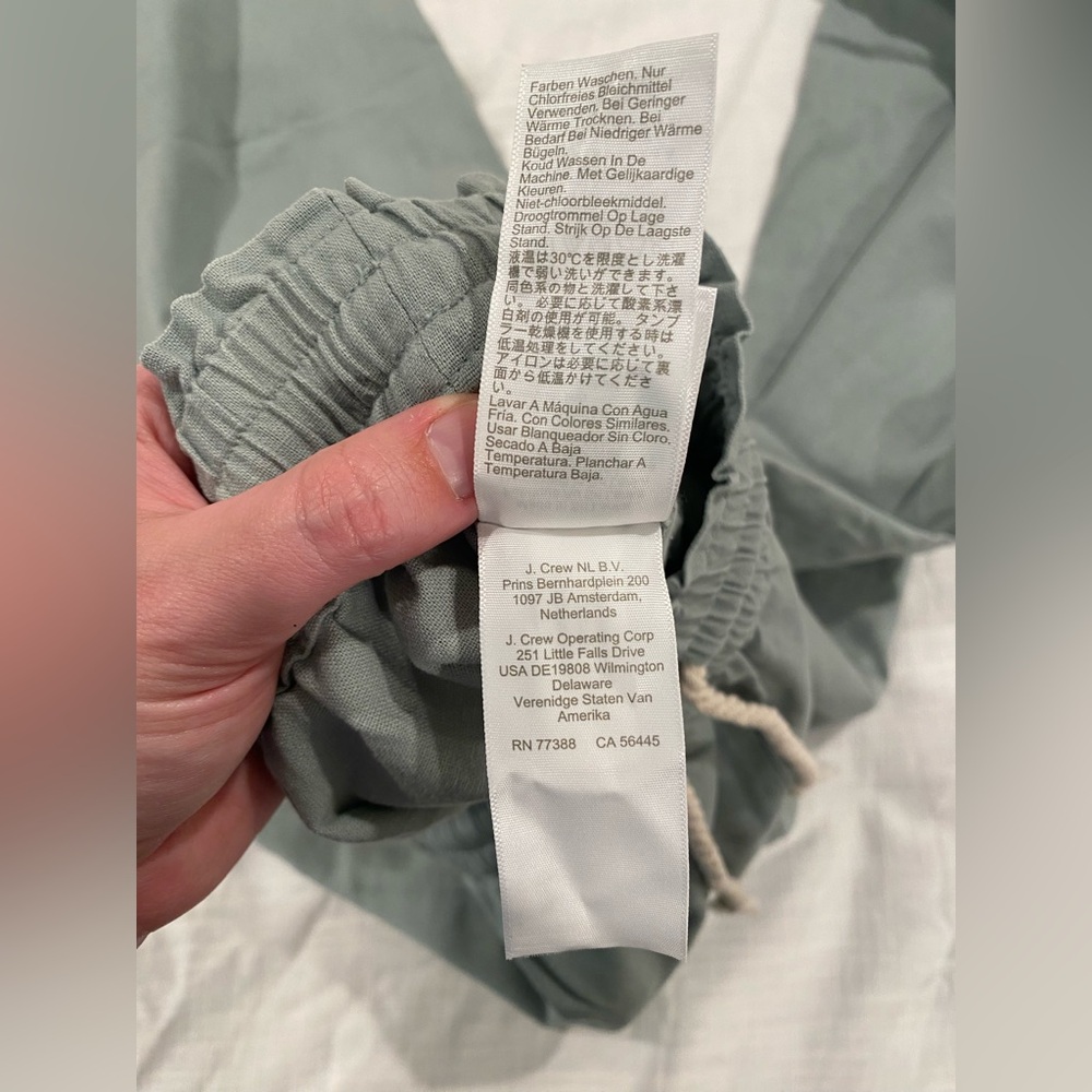 J Crew Linen Cotton Blend Paper Bag Pant Green Size 10 - Picture 12 of 15